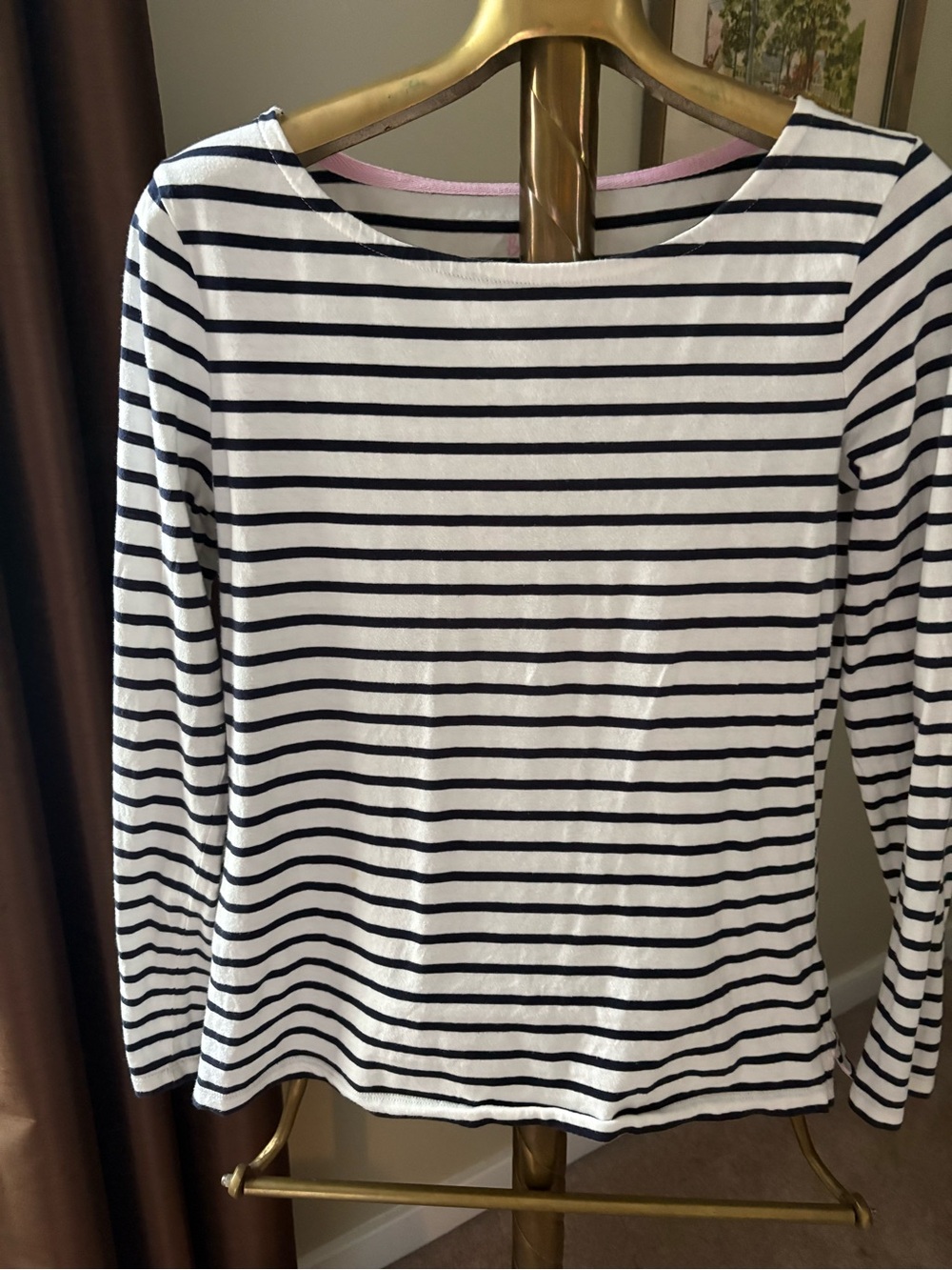 BodenWomen's Black and White Striped Long-Sleeve Top